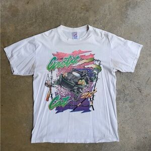 Vintage Arctic Cat Shirt Men Large White Racing All Over Print 1996 Short Sleeve